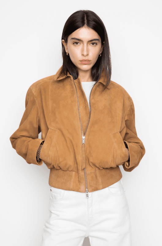 LEX Bomber Jacket Light Camel Suede