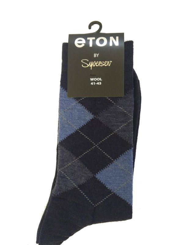 ETON Bomull Argyle Light Blue Grey 