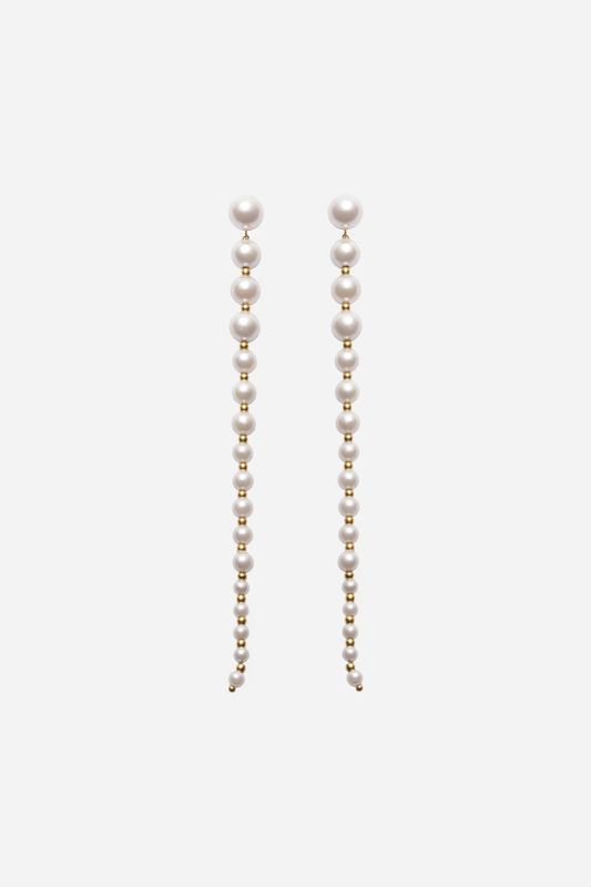 The Long Pearl Earrings Cream