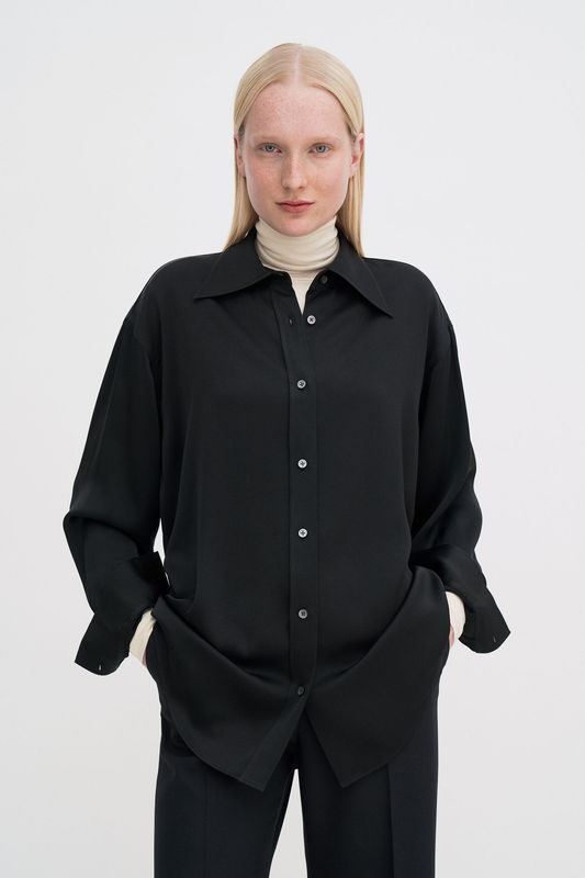 Satin Shirt Black