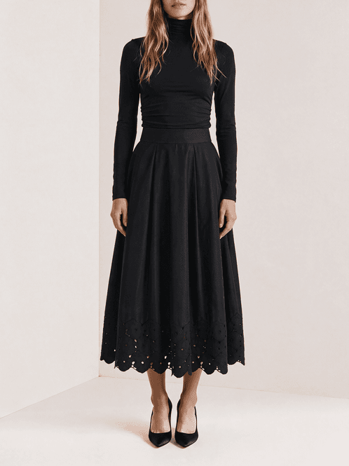 Hovedbilde EMBROIDERY Skirt Black
