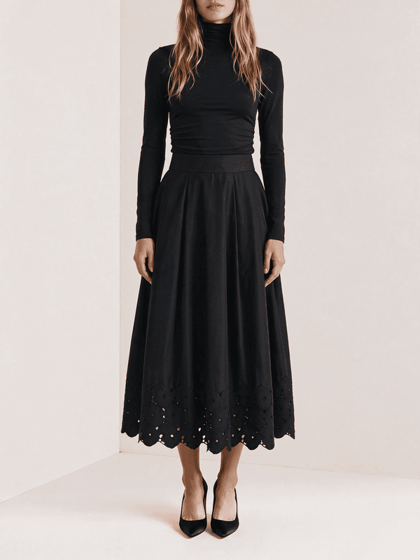 EMBROIDERY Skirt Black