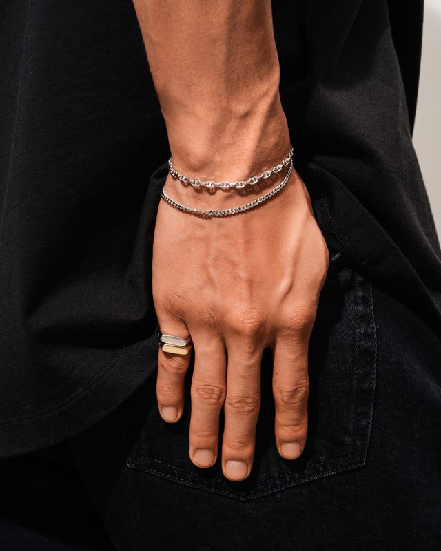 Curb Bracelet M Silver 
