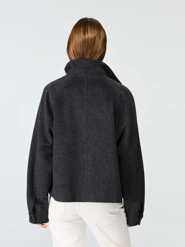 WMN Wool/Silk Short Jacket Antracite