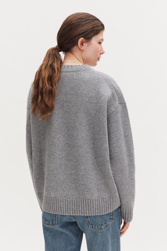 Wool Cashmere Sweater Grey Melange