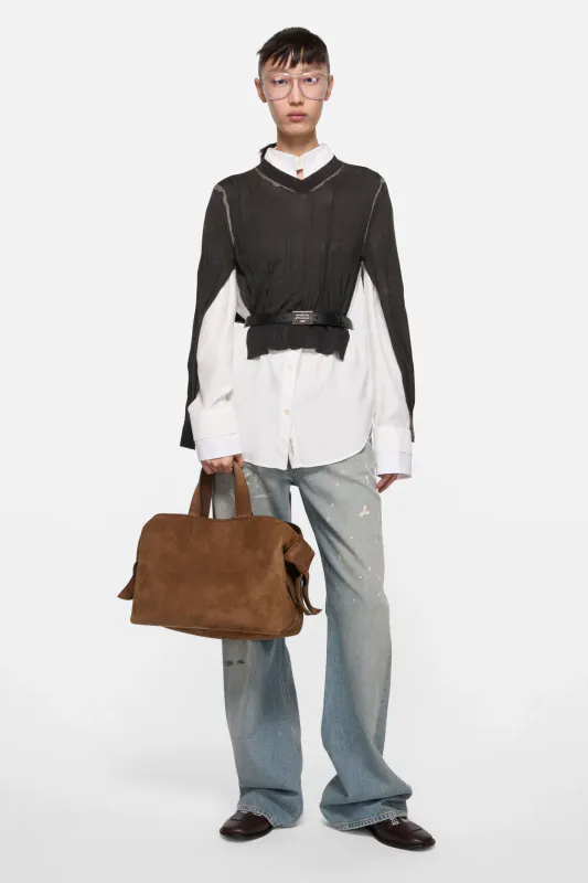 MUSUBI Suede Tote Cognac Brown 