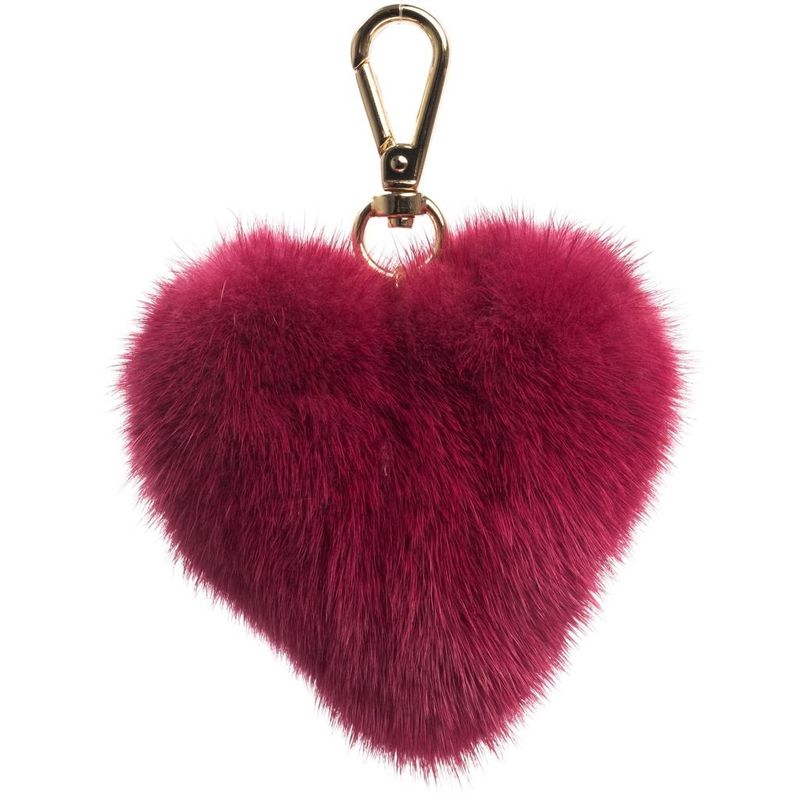 Mink Heart Fur Charms Wildberry