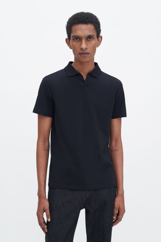 Stretch Polo T-shirt Black