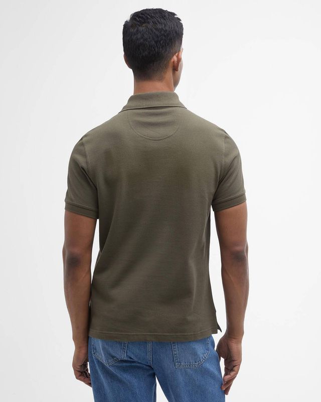 Tartan Pique Polo Shirt Olive 