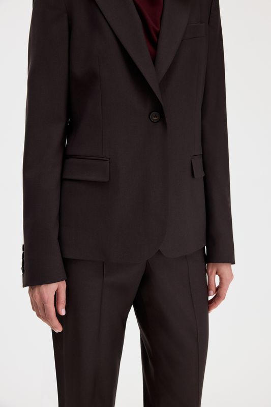 Sasha Cool Wool Blazer Dark Chocolate 
