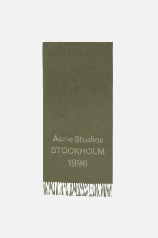 JACQUARD Logo Scarf Oliven|Green 