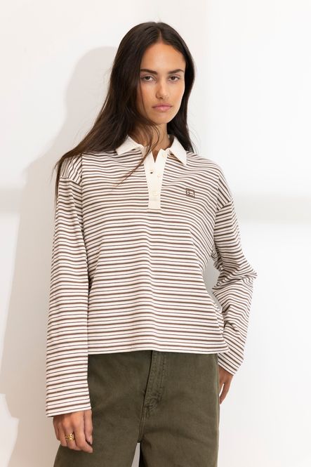 Hovedbilde ELMER Polo Shirt Brown Stripe