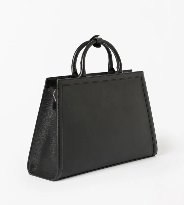ACORI Leather Office Bag Black