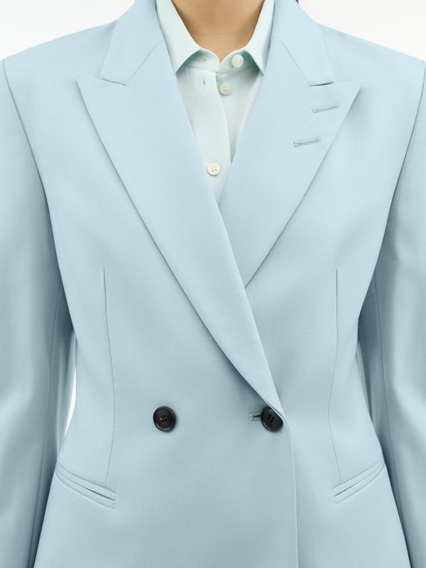 Rita Double Breasted Jacket Light Blue
