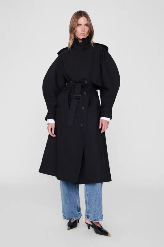 PASCALE Maxi Trench Black