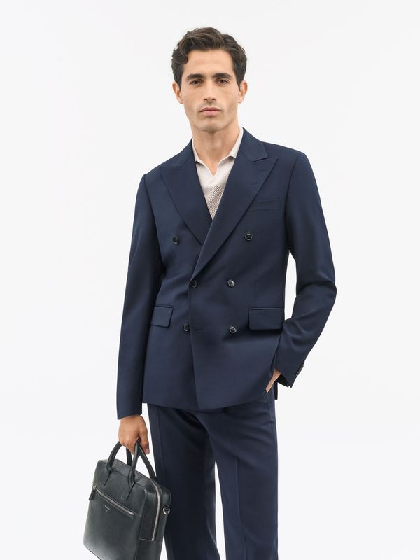 Ease Double-Breasted Jacket Dark Blue