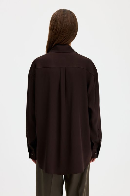 Satin Shirt Dark Chocolate 