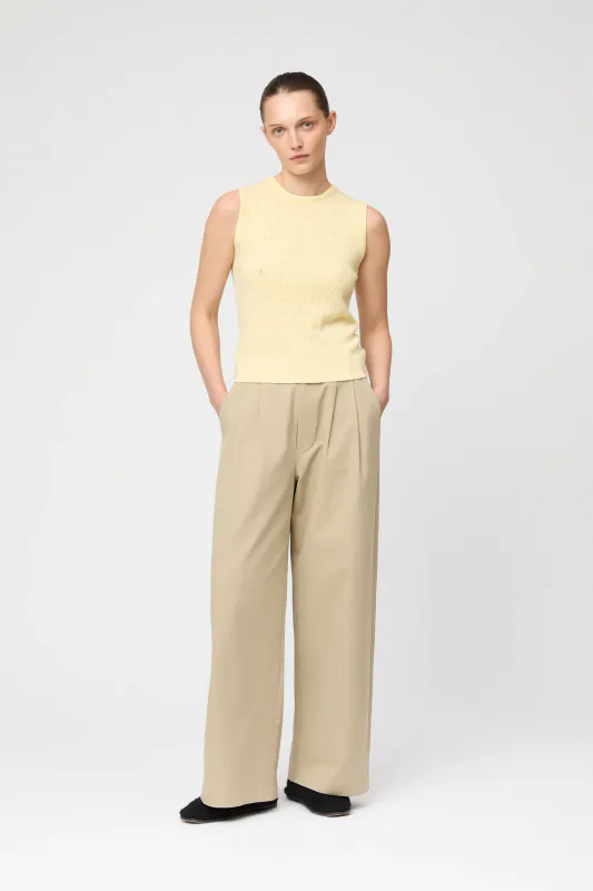 Pointelle Classic Tank Pastel Yellow