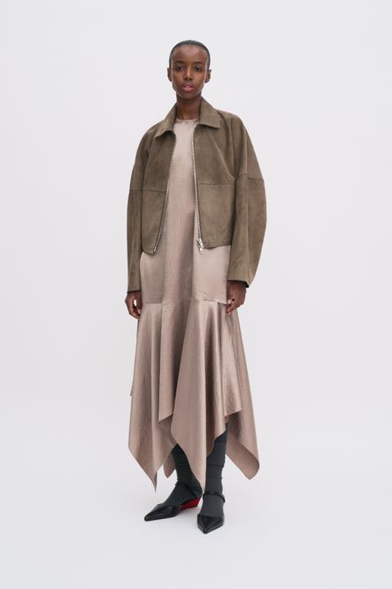 Hovedbilde Scarf Hem Dress Dark Taupe 
