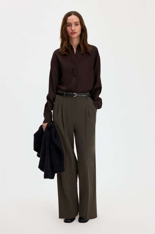 Satin Shirt Dark Chocolate 