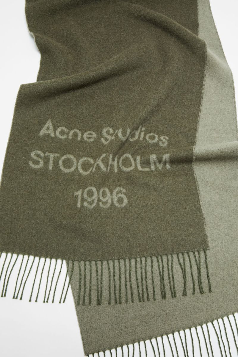 JACQUARD Logo Scarf Oliven|Green 