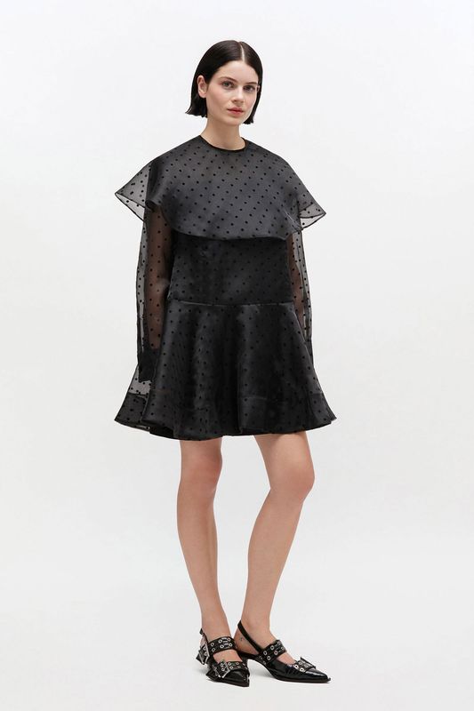 Organza Circle Collar Dress Black 