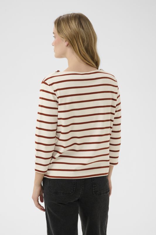 NelaPW Tee Eggnog/Roasted Russet Stripe
