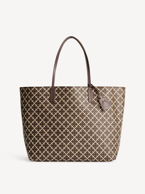 ABI TOTE Signature Flower Warm Brown