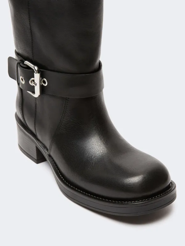 Leather biker Boots Black 