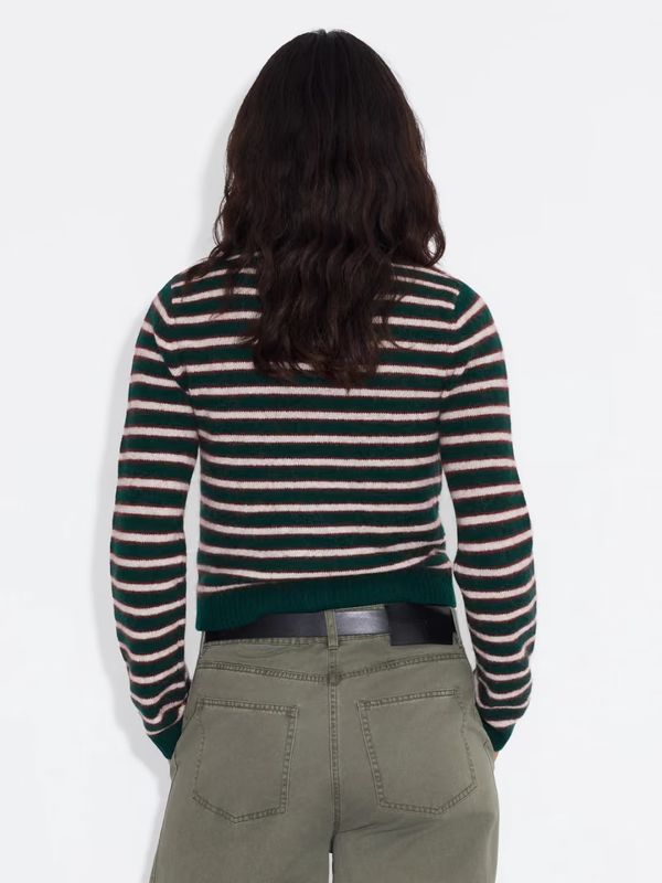 Mia Stripe Cardigan Green Stripe