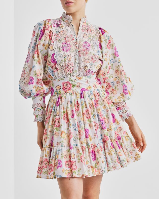 Cotton Slub Mini Dress Flora