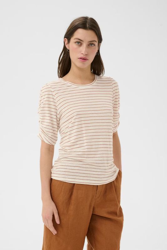 BrizettePW T-shirt Brown Stripe