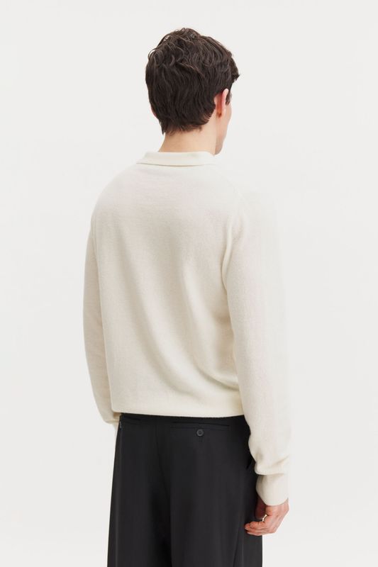 Soft Wool Polo Shirt Off White 