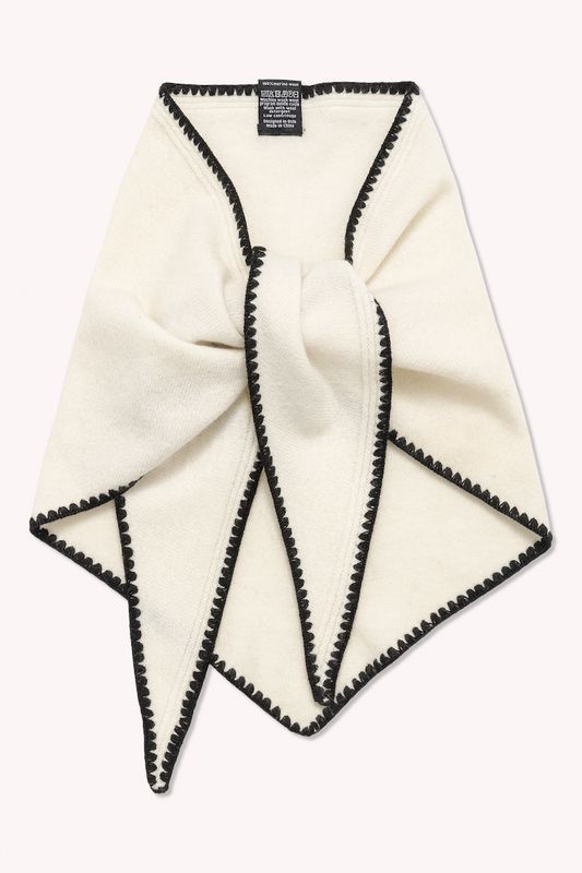 MINA Stitched Merino Scarf Eggshell