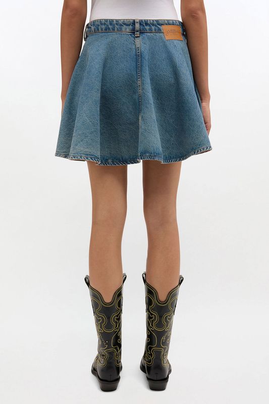 Denim Mini Skirt Tint Rigid Vintage 