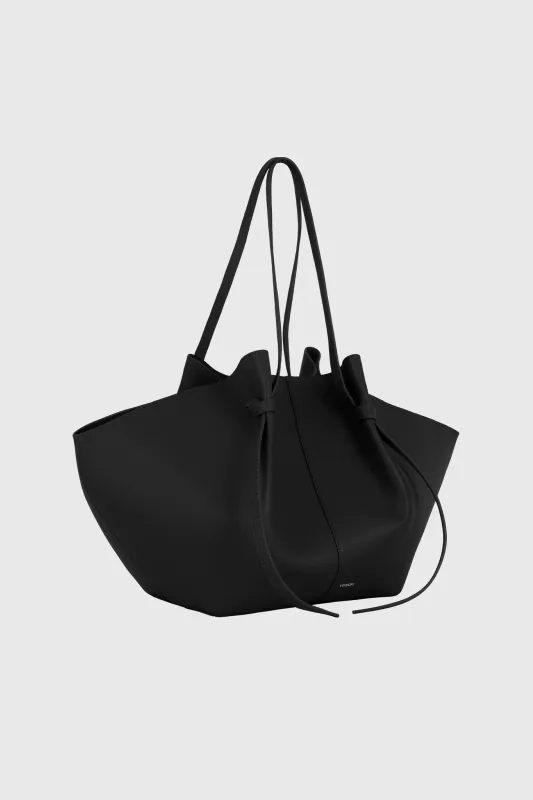 MOCHI LARGE Pebble Grained Leather Black