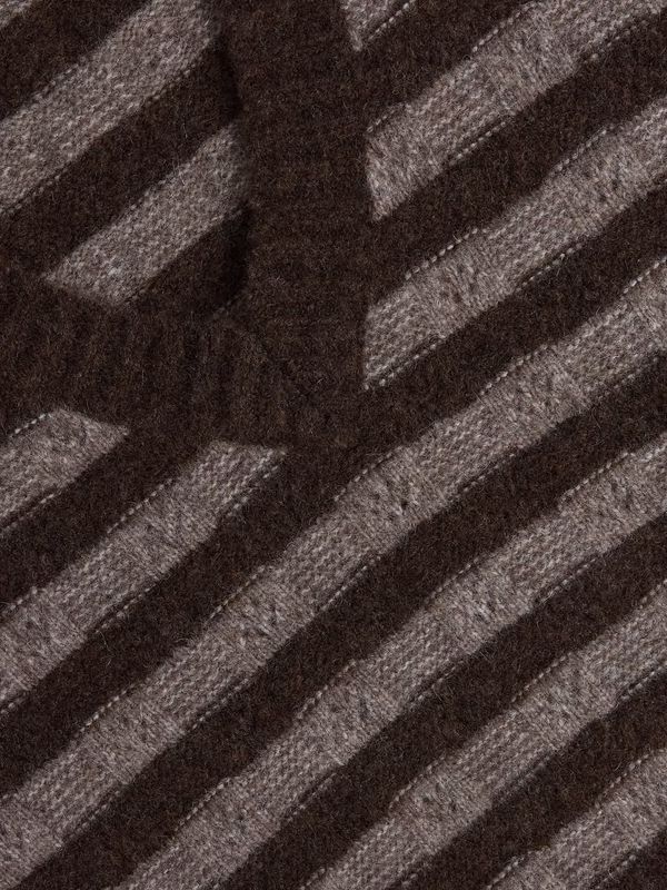 MARIA Yak VNeck Sweater Brown Stripe