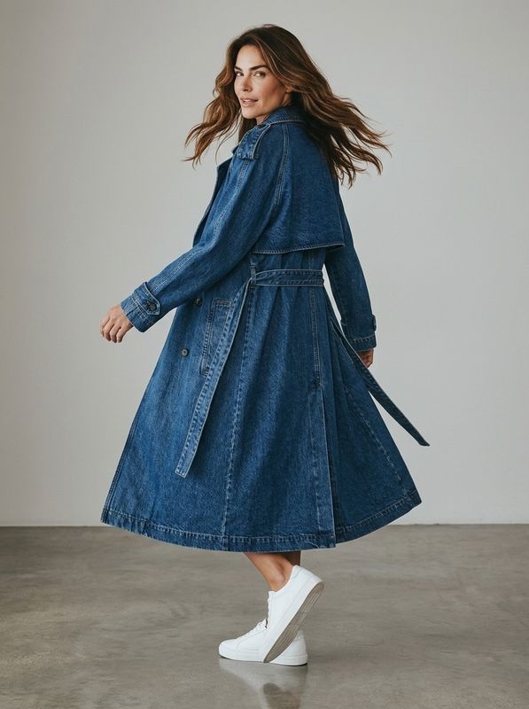 RICKIE Maxi Trench Cabana Blue