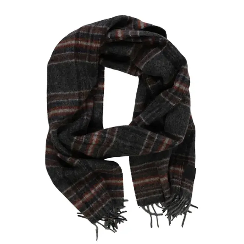 CLASSIC Woven Check Scarf Grey 
