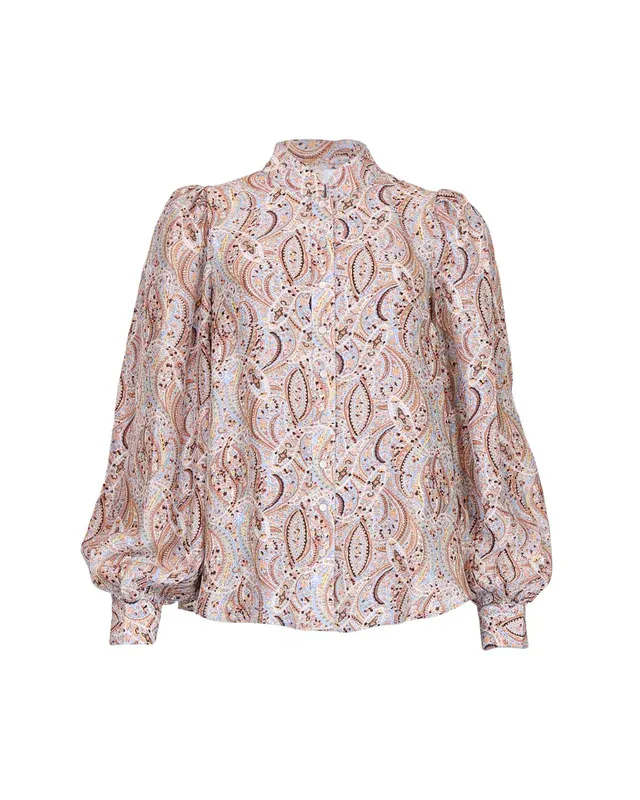 Striped Organza Blouse Delicate Paisley