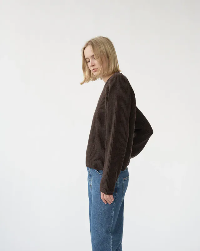 Shetlands Wool Jumper Brown 