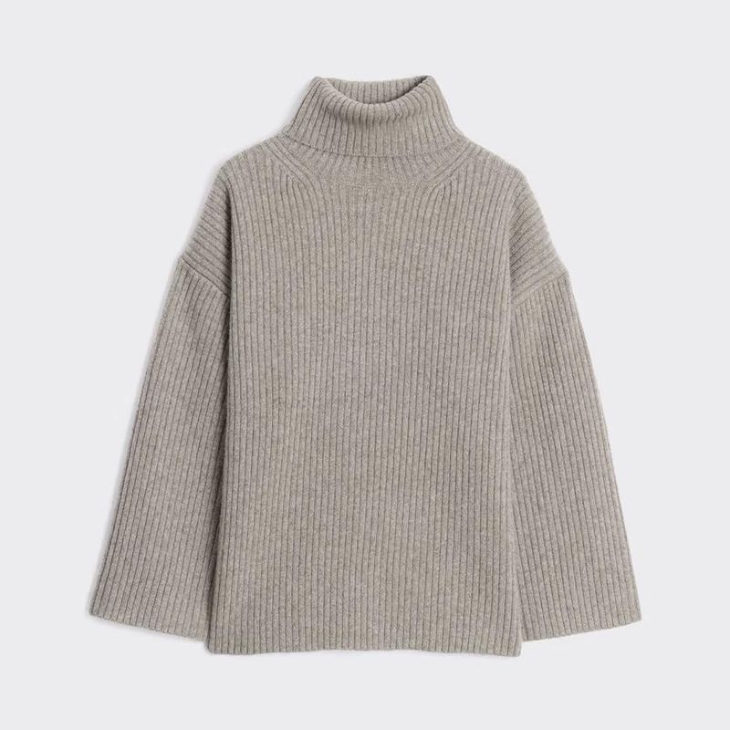 AMARA Rib Turtleneck Taupe