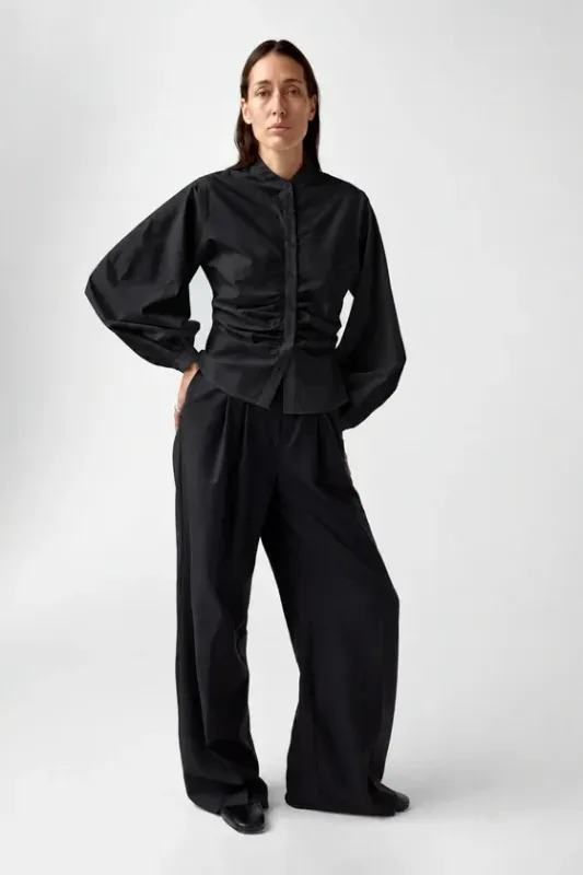 VELORA Poplin Shirt Black