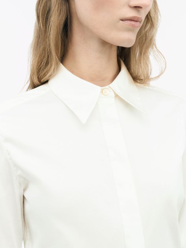 LAINO Stretch Cotton Shirt Off White