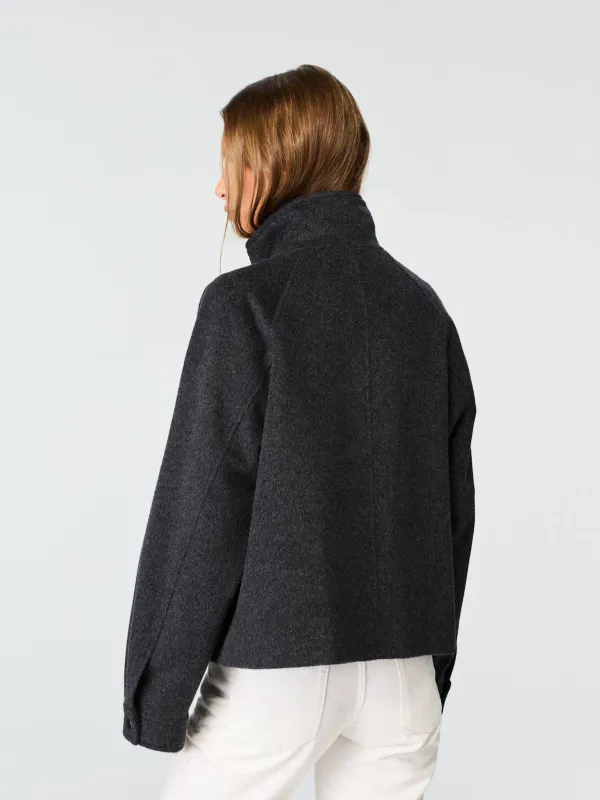 WMN Wool/Silk Short Jacket Antracite