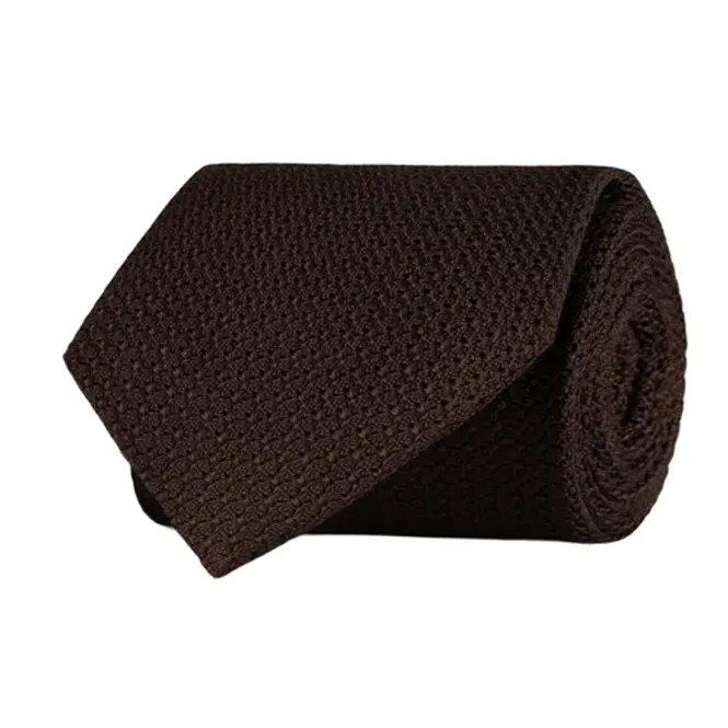 Hovedbilde Grenadine Silk Tie Brown 