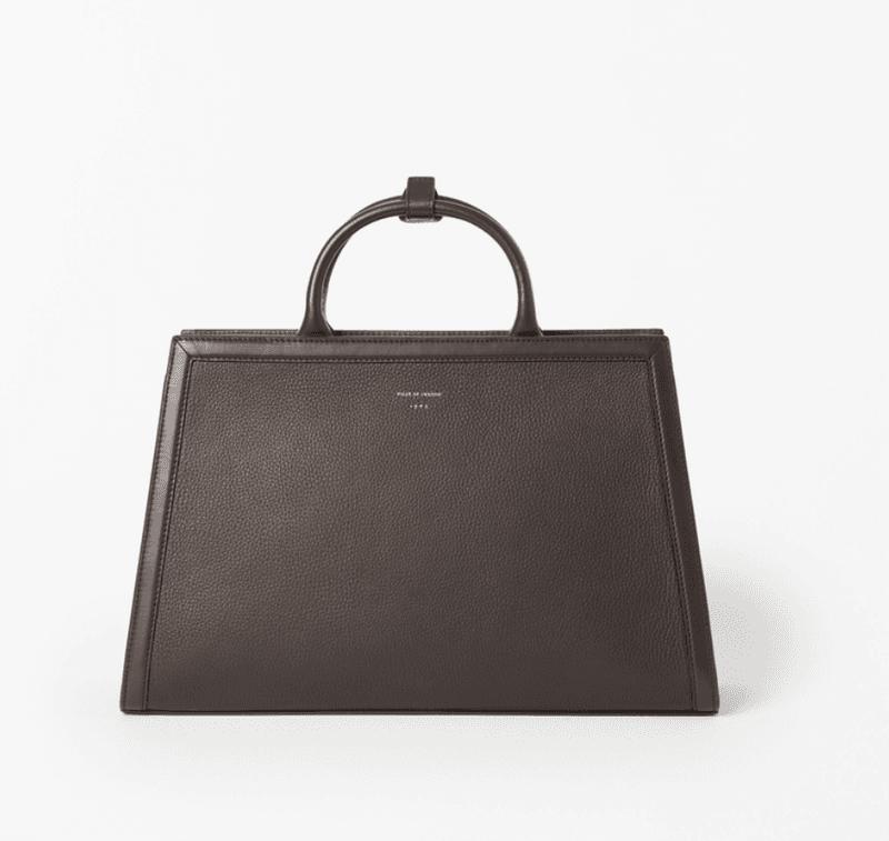 ACORI Leather Office Bag Dark Brown