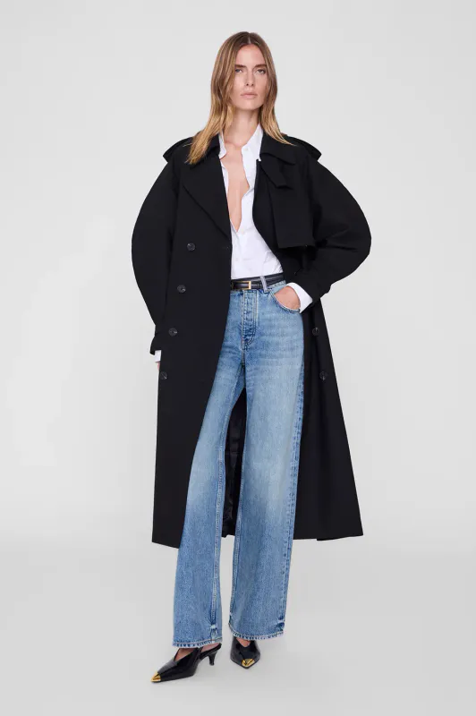 PASCALE Maxi Trench Black