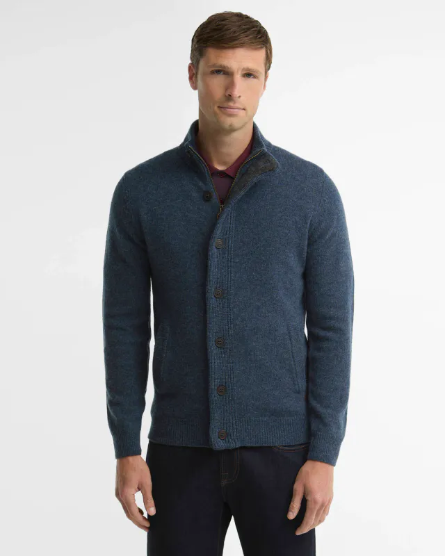 Essential Elbow-Patch Cardigan Indigo