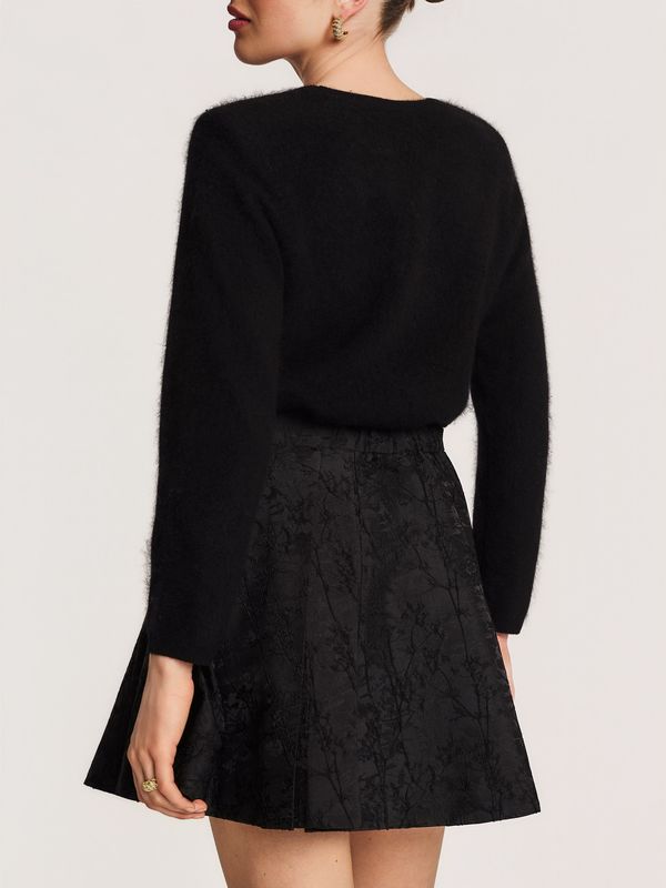 Brocade Mini Skirt Black